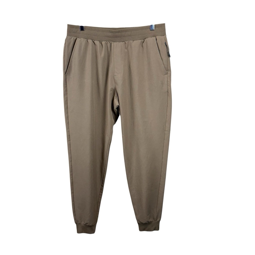 FLX Mens Tan Premium Joggers Pants Athletic Casual Comfort Size M Athleisure